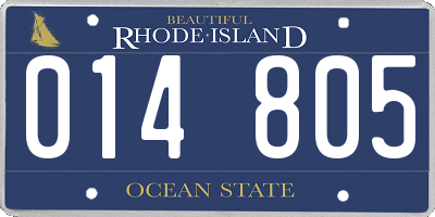 RI license plate 014805