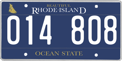 RI license plate 014808
