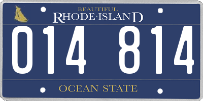 RI license plate 014814