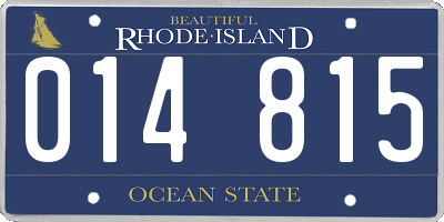 RI license plate 014815