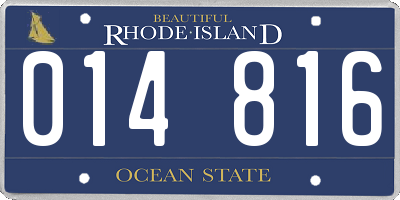 RI license plate 014816