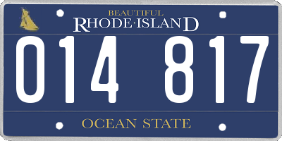 RI license plate 014817