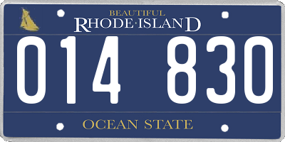 RI license plate 014830