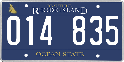 RI license plate 014835