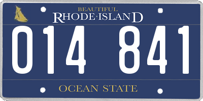 RI license plate 014841