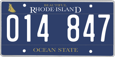 RI license plate 014847