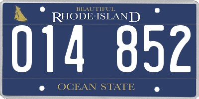 RI license plate 014852