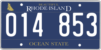 RI license plate 014853