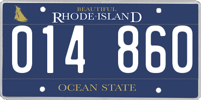 RI license plate 014860