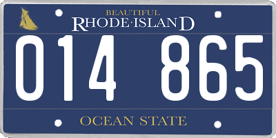 RI license plate 014865