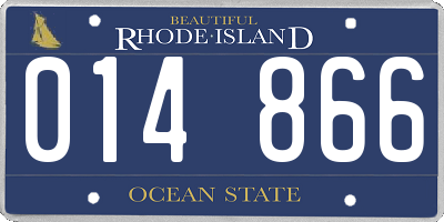 RI license plate 014866