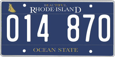 RI license plate 014870