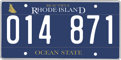 RI license plate 014871