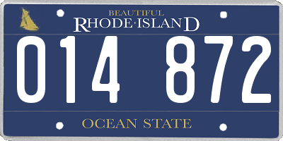 RI license plate 014872