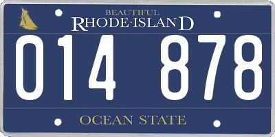 RI license plate 014878