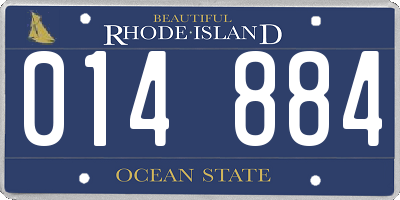 RI license plate 014884