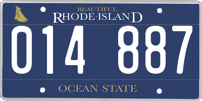 RI license plate 014887