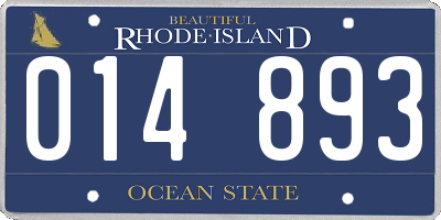 RI license plate 014893