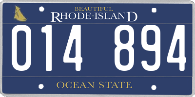 RI license plate 014894