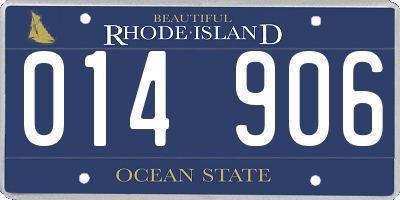 RI license plate 014906