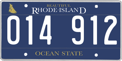 RI license plate 014912