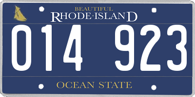 RI license plate 014923