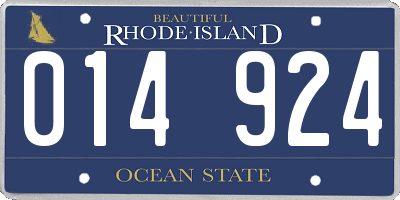 RI license plate 014924