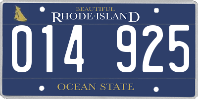 RI license plate 014925