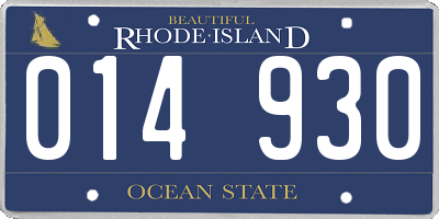 RI license plate 014930