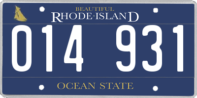 RI license plate 014931