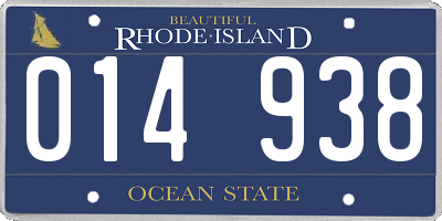 RI license plate 014938