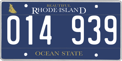 RI license plate 014939