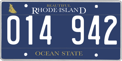RI license plate 014942