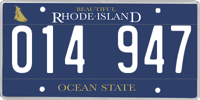 RI license plate 014947