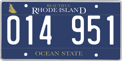 RI license plate 014951