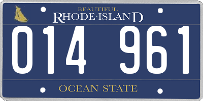 RI license plate 014961