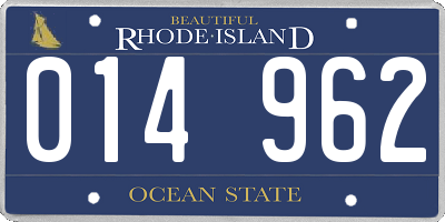 RI license plate 014962