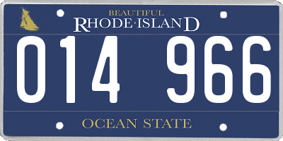 RI license plate 014966