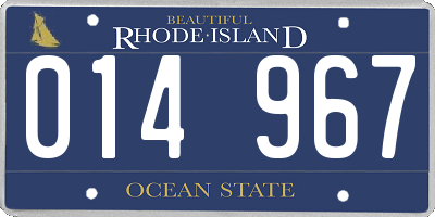RI license plate 014967