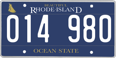 RI license plate 014980