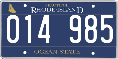 RI license plate 014985