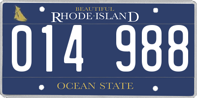 RI license plate 014988