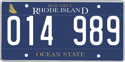 RI license plate 014989