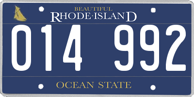 RI license plate 014992