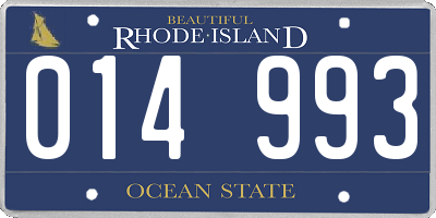 RI license plate 014993