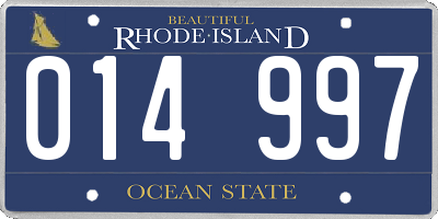 RI license plate 014997