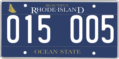 RI license plate 015005