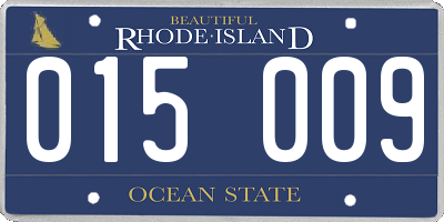 RI license plate 015009