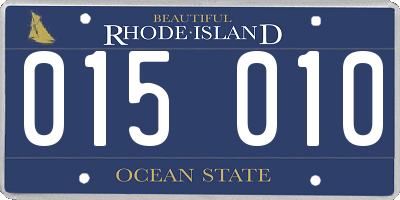 RI license plate 015010