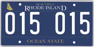 RI license plate 015015